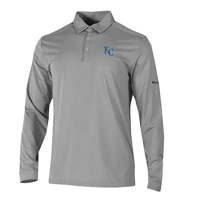 Men's Columbia Kansas City Royals Omni-Wick Pin High Long Sleeve Polo