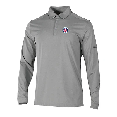 Men's Columbia Chicago Cubs Omni-Wick Pin High Long Sleeve Polo