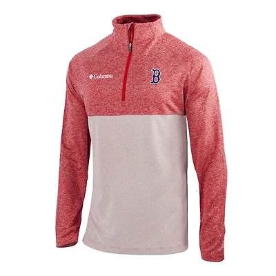 Men's Columbia  Red Boston Sox Omni-Wick Raglan Rockin' It Quarter-Zip Pullover