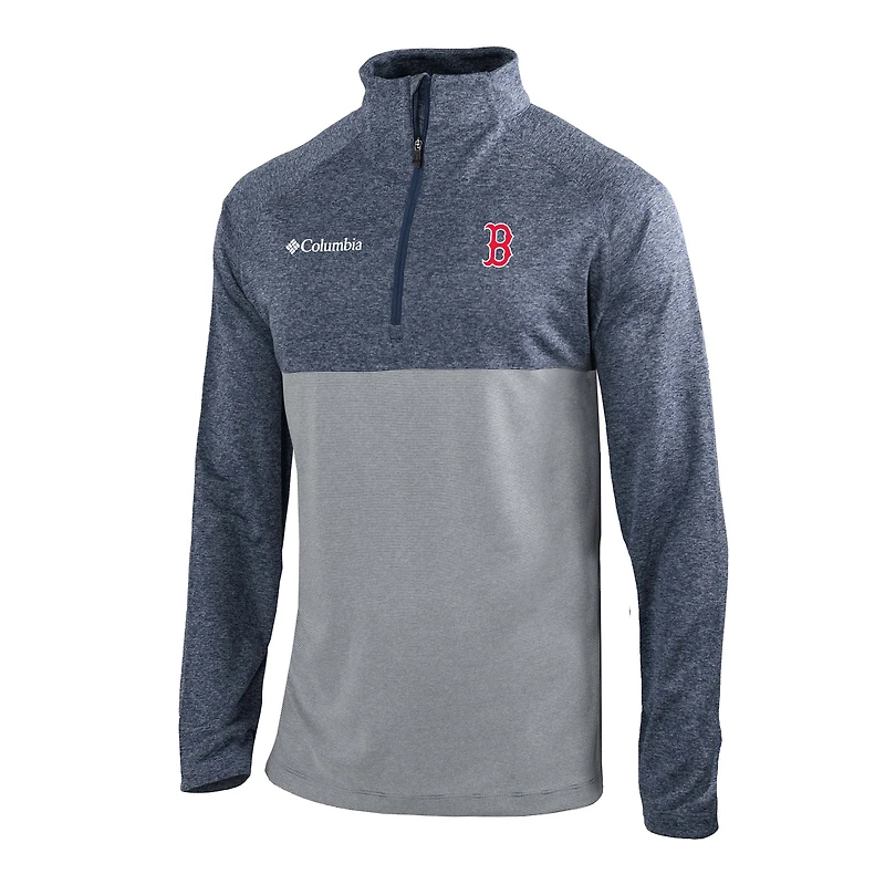 Men's Columbia  Navy Boston Red Sox Omni-Wick Raglan Rockin' It Quarter-Zip Pullover