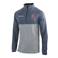 Men's Columbia  Navy Boston Red Sox Omni-Wick Raglan Rockin' It Quarter-Zip Pullover