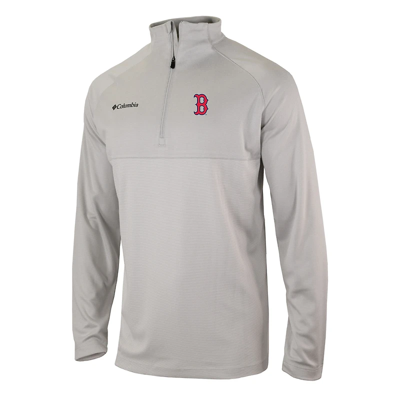 Men's Columbia  Gray Boston Red Sox Omni-Wick Raglan Rockin' It Quarter-Zip Pullover