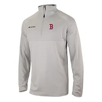 Men's Columbia  Gray Boston Red Sox Omni-Wick Raglan Rockin' It Quarter-Zip Pullover