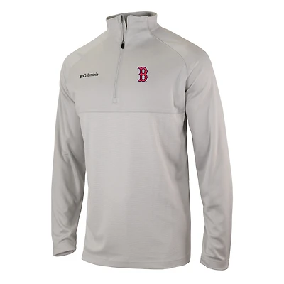 Men's Columbia  Gray Boston Red Sox Omni-Wick Raglan Rockin' It Quarter-Zip Pullover