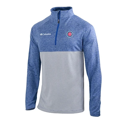 Men's Columbia  Royal Chicago Cubs Omni-Wick Raglan Rockin' It Quarter-Zip Pullover