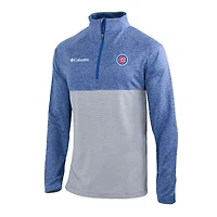 Men's Columbia  Royal Chicago Cubs Omni-Wick Raglan Rockin' It Quarter-Zip Pullover