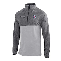Men's Columbia  Gray Chicago Cubs Omni-Wick Raglan Rockin' It Quarter-Zip Pullover
