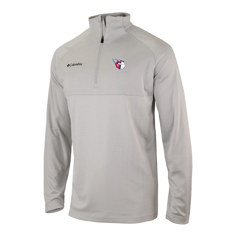 Men's Columbia Cleveland Guardians Omni-Wick Raglan Rockin' It Quarter-Zip Pullover