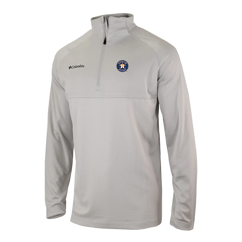 Men's Columbia  Gray Houston Astros Omni-Wick Raglan Rockin' It Quarter-Zip Pullover