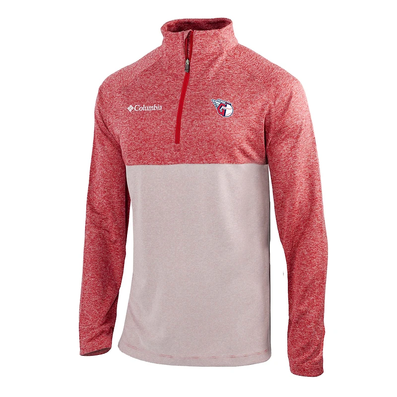 Men's Columbia  Red Cleveland Guardians Omni-Wick Raglan Rockin' It Quarter-Zip Pullover