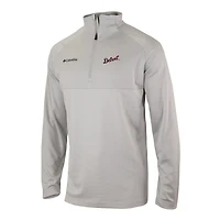 Men's Columbia  Gray Detroit Tigers Omni-Wick Raglan Rockin' It Quarter-Zip Pullover