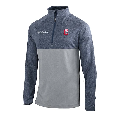 Men's Columbia  Navy Cleveland Guardians Omni-Wick Raglan Rockin' It Quarter-Zip Pullover