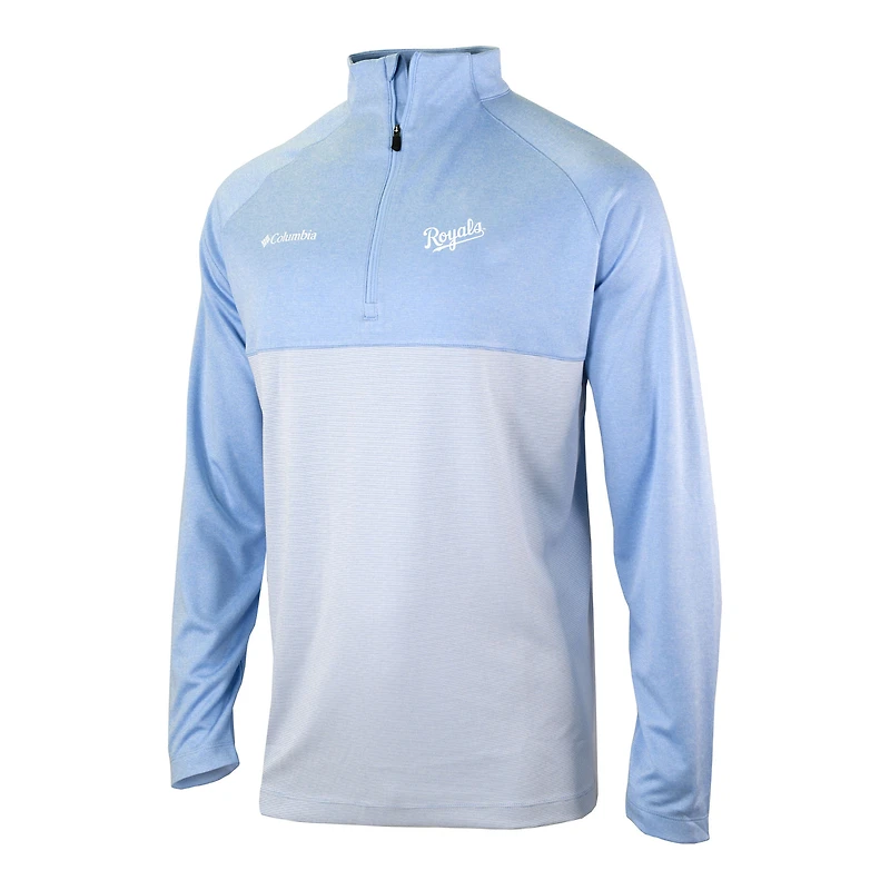 Men's Columbia  Royal Kansas City Royals Omni-Wick Raglan Rockin' It Quarter-Zip Pullover