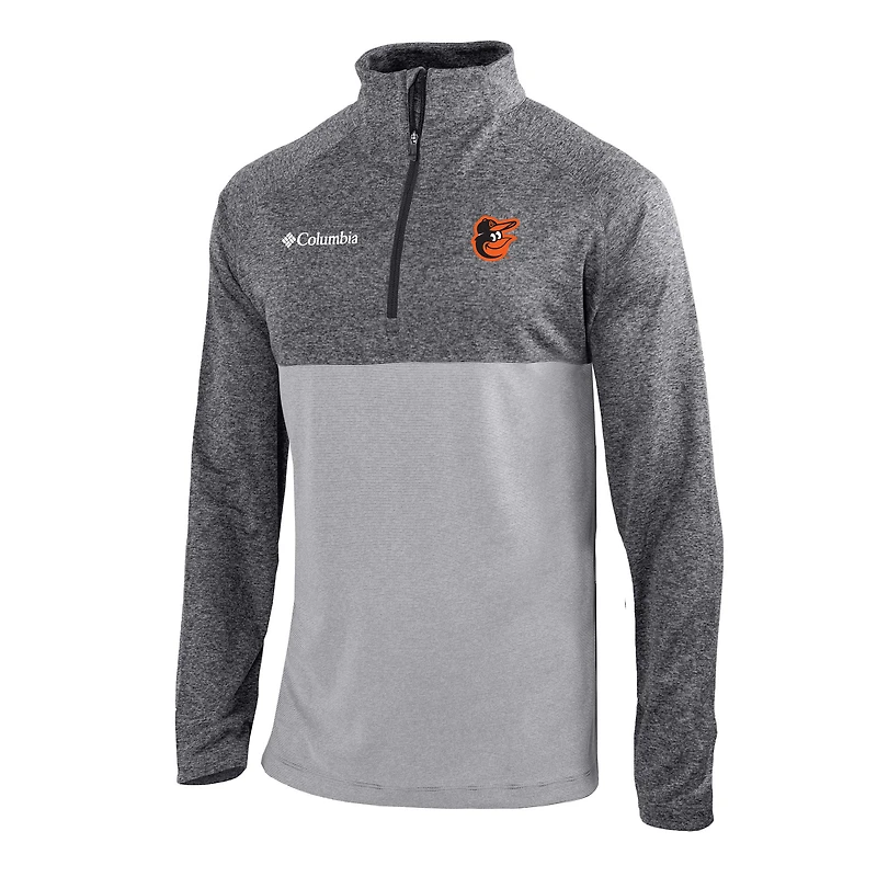Men's Columbia Gray Baltimore Orioles Omni-Wick Raglan Rockin' It Quarter-Zip Pullover