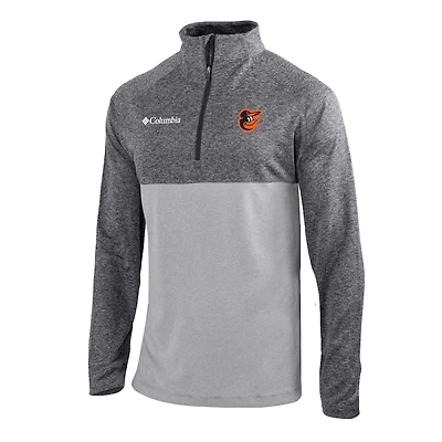 Men's Columbia Gray Baltimore Orioles Omni-Wick Raglan Rockin' It Quarter-Zip Pullover