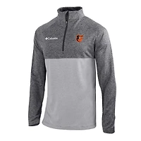Men's Columbia Gray Baltimore Orioles Omni-Wick Raglan Rockin' It Quarter-Zip Pullover