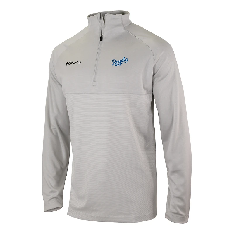 Men's Columbia  Navy Kansas City Royals Omni-Wick Raglan Rockin' It Quarter-Zip Pullover