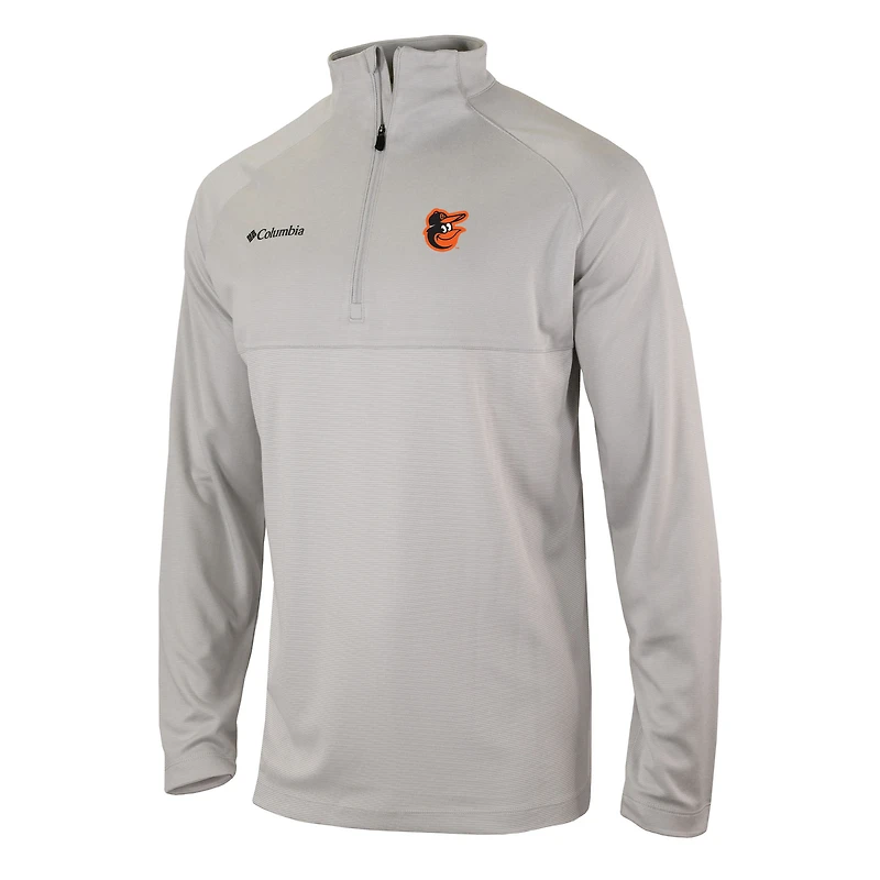 Men's Columbia  Gray Baltimore Orioles Omni-Wick Raglan Rockin' It Quarter-Zip Pullover