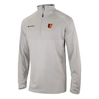 Men's Columbia  Gray Baltimore Orioles Omni-Wick Raglan Rockin' It Quarter-Zip Pullover