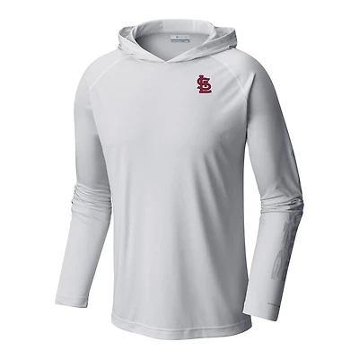 Men's Columbia  White St. Louis Cardinals Terminal Tackle Omni-Shade Pullover Hoodie