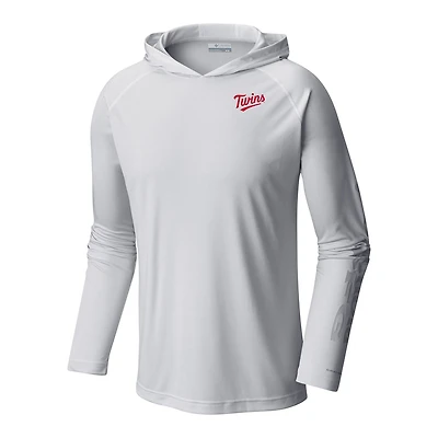 Men's Columbia  White Minnesota Twins Terminal Tackle Omni-Shade Pullover Hoodie