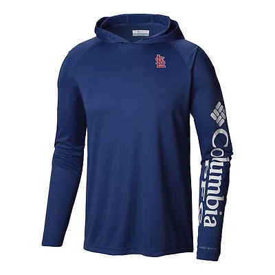 Men's Columbia  Navy St. Louis Cardinals Terminal Tackle Omni-Shade Pullover Hoodie
