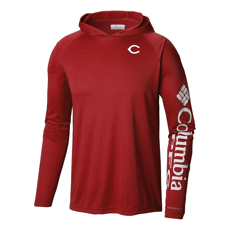 Men's Columbia Cincinnati Reds Terminal Tackle Omni-Shade Pullover Hoodie