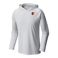 Men's Columbia  White Baltimore Orioles Terminal Tackle Omni-Shade Pullover Hoodie