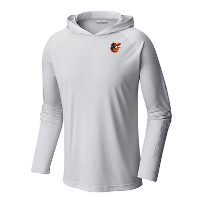 Men's Columbia  White Baltimore Orioles Terminal Tackle Omni-Shade Pullover Hoodie