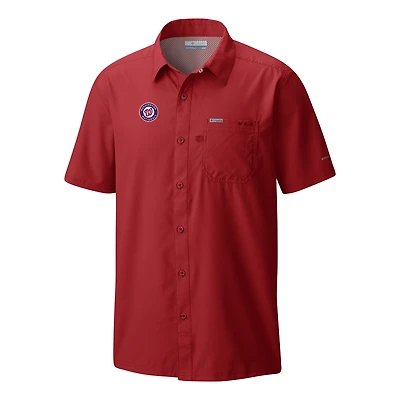 Men's Columbia Washington Nationals Slack Tide Omni-Wick Button-Up Camp Shirt