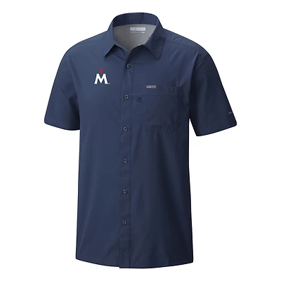 Men's Columbia  Navy Minnesota Twins Slack Tide Omni-Wick Button-Up Camp Shirt