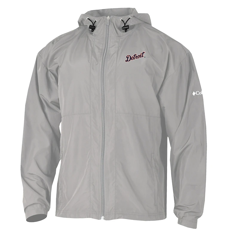 Men's Columbia  Gray Detroit Tigers The Prodigy Full-Zip Windbreaker