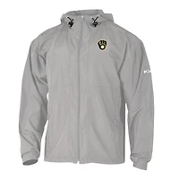 Men's Columbia  Gray Milwaukee Brewers The Prodigy Full-Zip Windbreaker