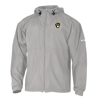 Men's Columbia  Gray Milwaukee Brewers The Prodigy Full-Zip Windbreaker