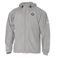Men's Columbia  Gray New York Mets The Prodigy Full-Zip Windbreaker