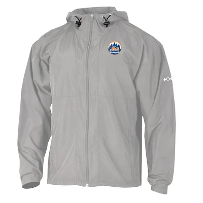Men's Columbia  Gray New York Mets The Prodigy Full-Zip Windbreaker