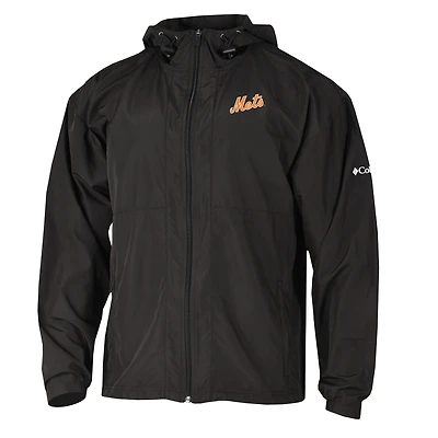 Men's Columbia  Black New York Mets The Prodigy Full-Zip Windbreaker