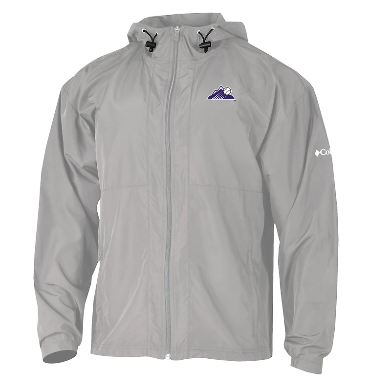 Men's Columbia Gray Colorado Rockies The Prodigy Full-Zip Windbreaker