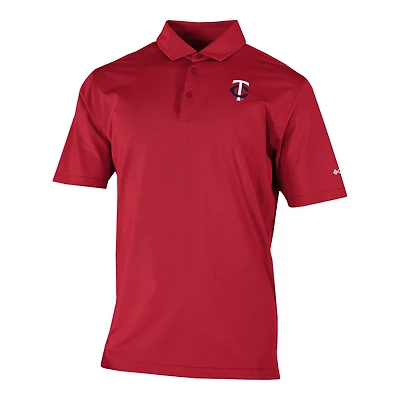 Men's Columbia  Red Minnesota Twins Omni-Wick Double Hit Polo