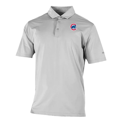 Men's Columbia  Gray Chicago Cubs Omni-Wick Double Hit Polo