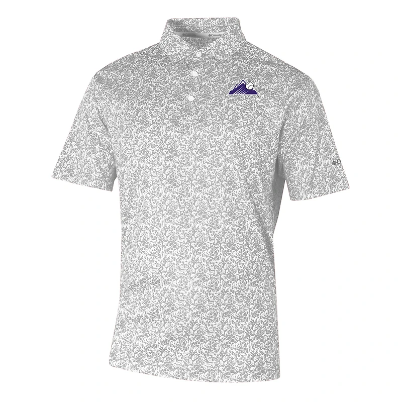 Men's Columbia Gray Colorado Rockies Omni-Wick Westside Country Polo