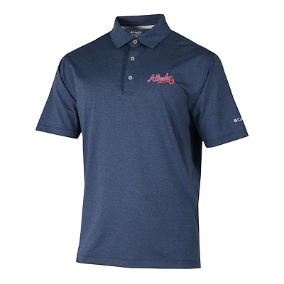 Men's Columbia  Navy Atlanta Braves Sand Tee Polo