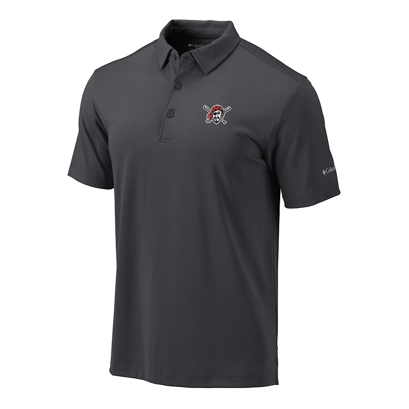 Men's Columbia  Gray Pittsburgh Pirates Omni-Wick Drive Polo