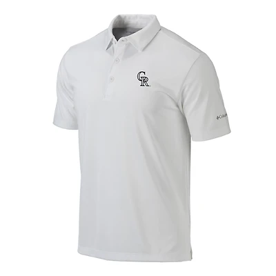 Men's Columbia  White Colorado Rockies Omni-Wick Drive Polo