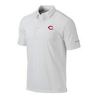 Men's Columbia  White Cincinnati Reds Omni-Wick Drive Polo