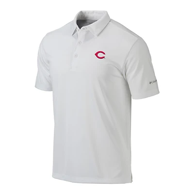 Men's Columbia  White Cincinnati Reds Omni-Wick Drive Polo