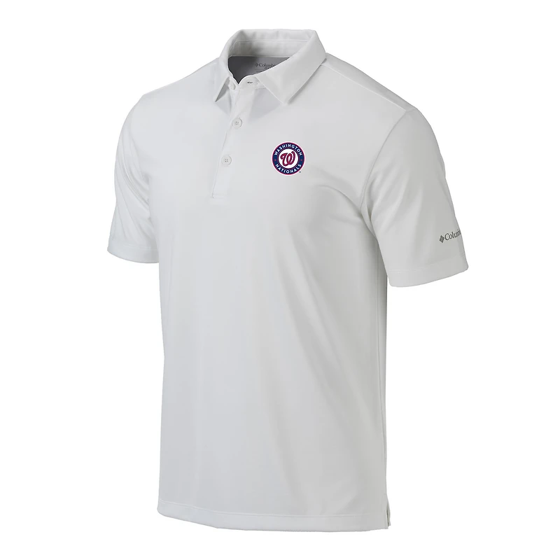 Men's Columbia  White Washington Nationals Omni-Wick Drive Polo
