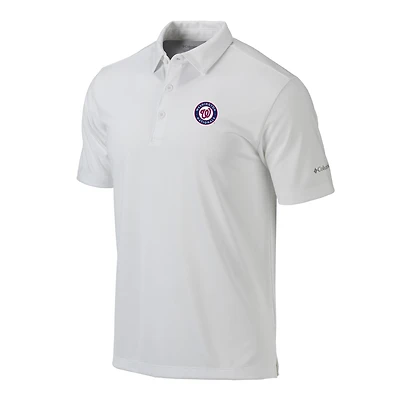 Men's Columbia  White Washington Nationals Omni-Wick Drive Polo