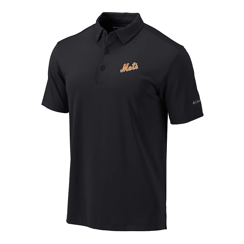 Men's Columbia  Black New York Mets Omni-Wick Drive Polo