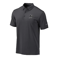 Men's Columbia  Gray Miami Marlins Omni-Wick Drive Polo